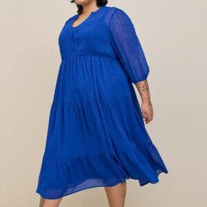 Torrid Royal Blue Polka Dot Dress Nwt #2235